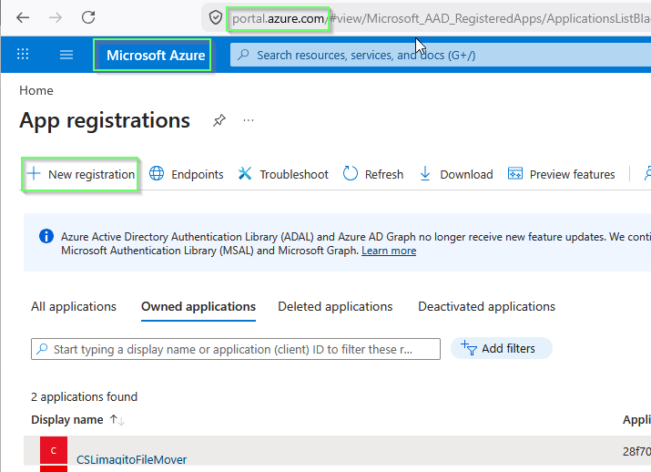 limagito file mover azure app registrations