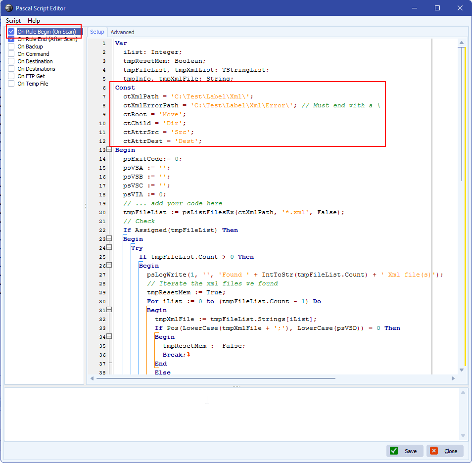 limagito file mover on rule begin pascal script