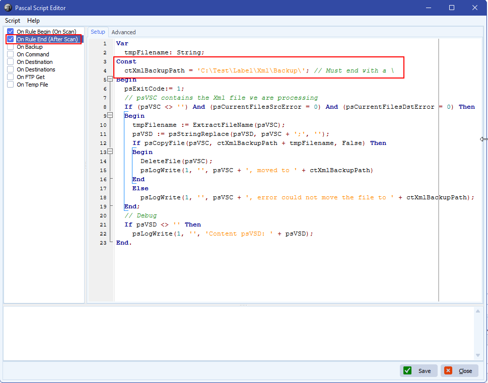 limagito file mover on rule en pascal script