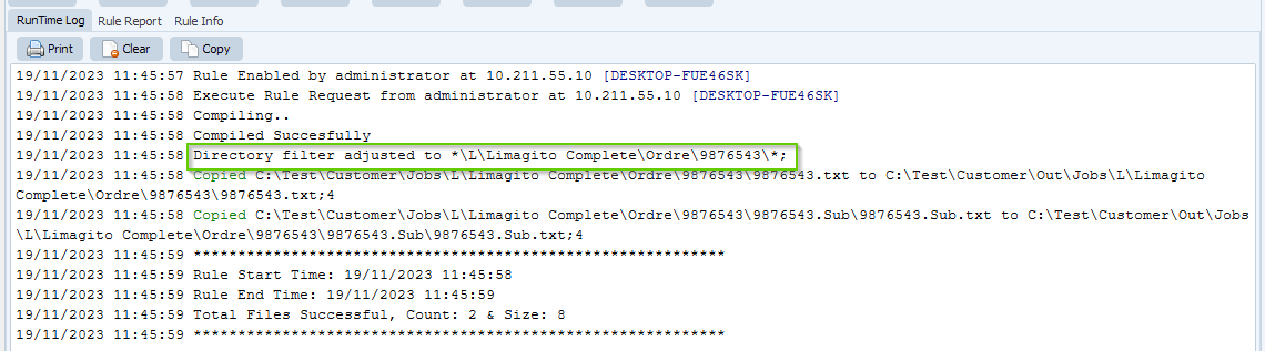 limagito file mover runtime log result