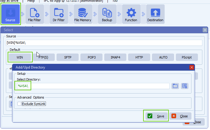 limagito filemover windows folder as source option