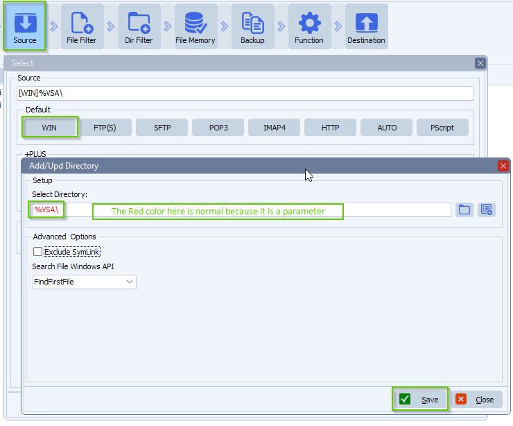 limagito file mover Windows folder as source setup