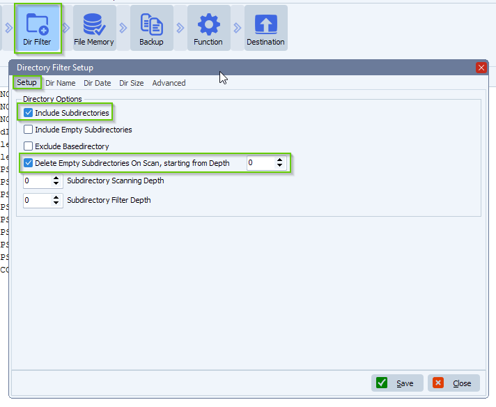 limagito file mover directory filter setup