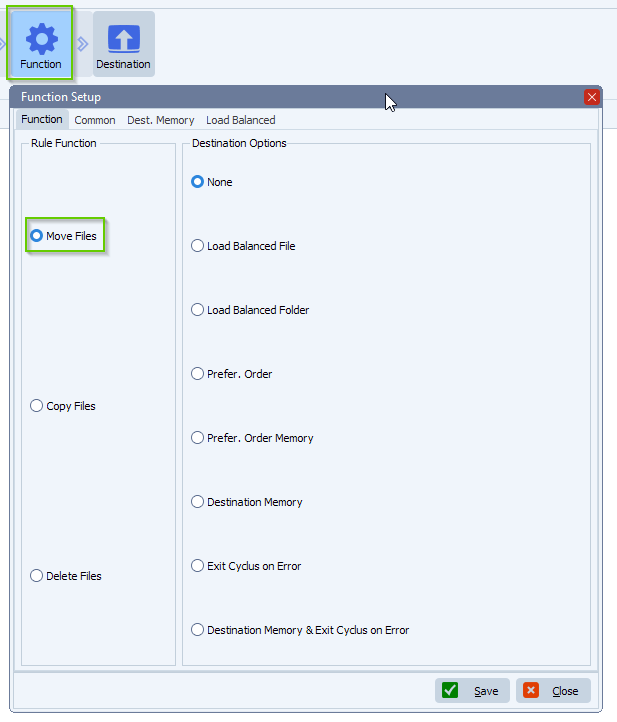 limagito file mover function setup