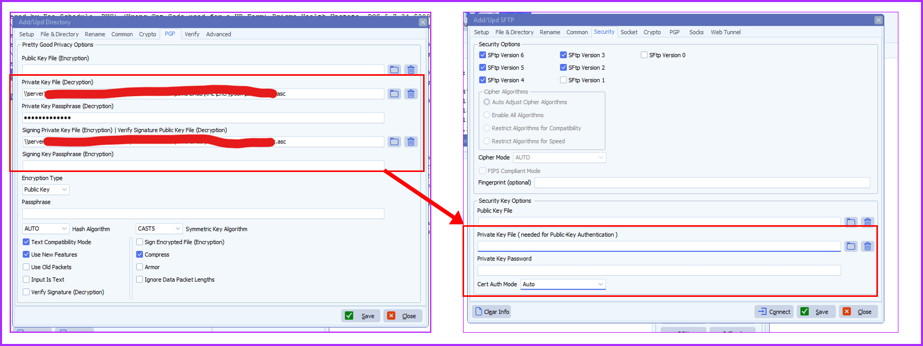 limagito file mover provide a public SSH key
