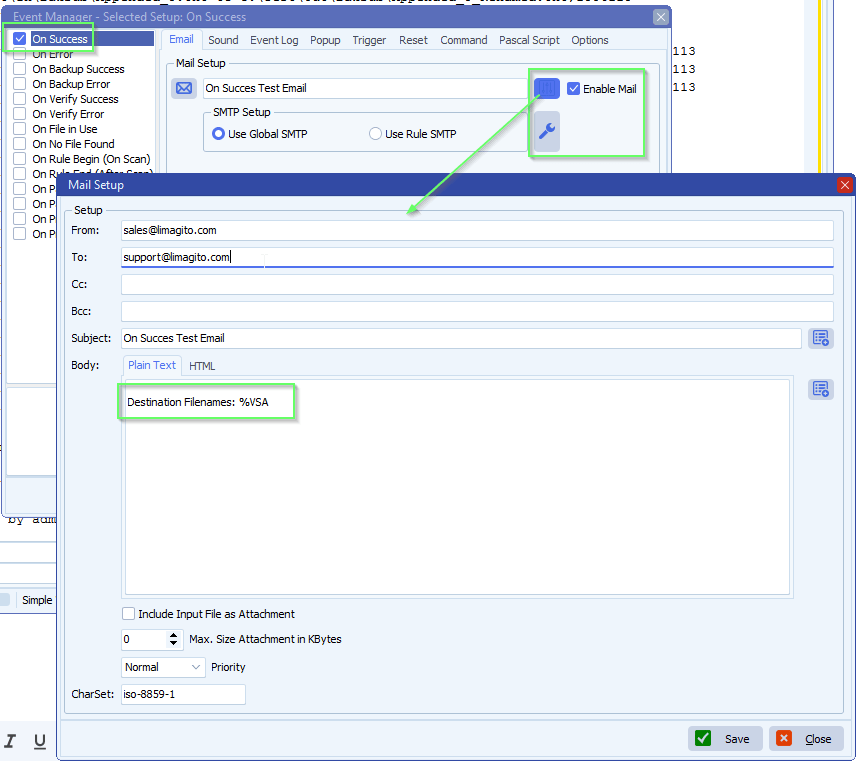 limagito filemover email setup
