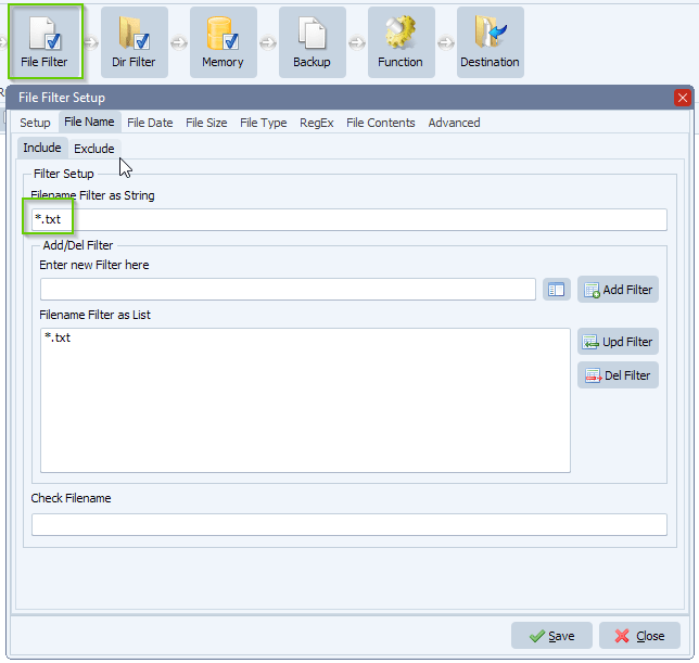 limagito file mover file filter setup