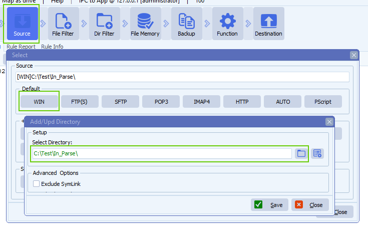 limagito filemover windows folder or share as source