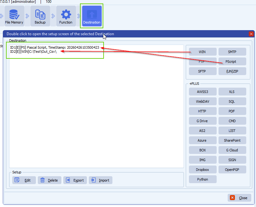 limagito file mover destination setup