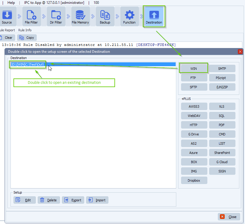 limagito file mover destination setup